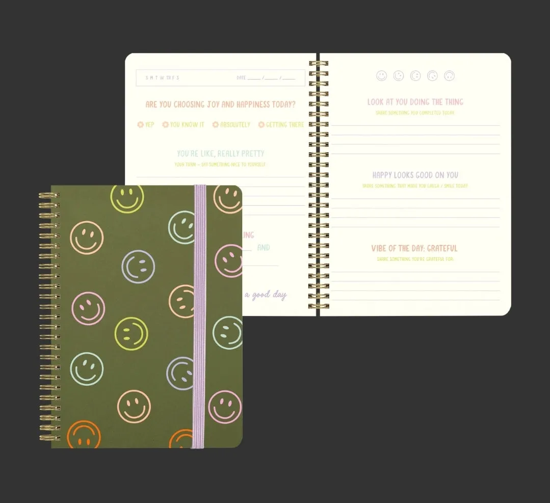 Happy Mini Spiral Gratitude Pocket Notebook