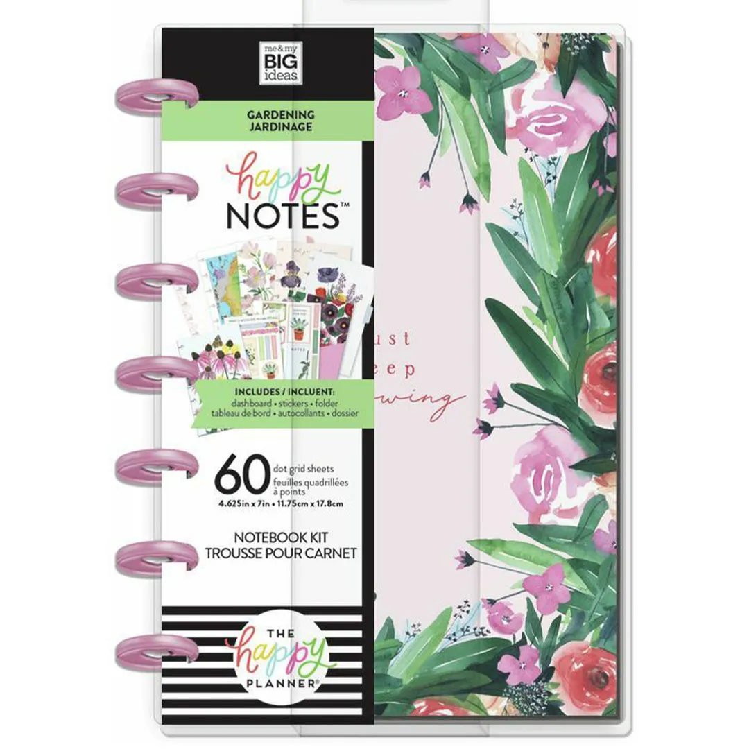 Happy Notes Mini Just Keep Growing Notebook Kit - Gardening Dot Grid