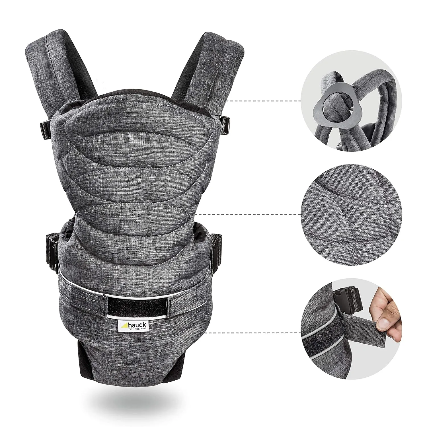 Hauck 2 Way Baby Carrier - Melange Charcoal