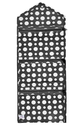 Heart Home Dot Printed 3 Pockets Wall Hanging Storage Organizer, Magazine/Letter Holder, Stationary Organizer (Black & White)-HS43HEARTH25742