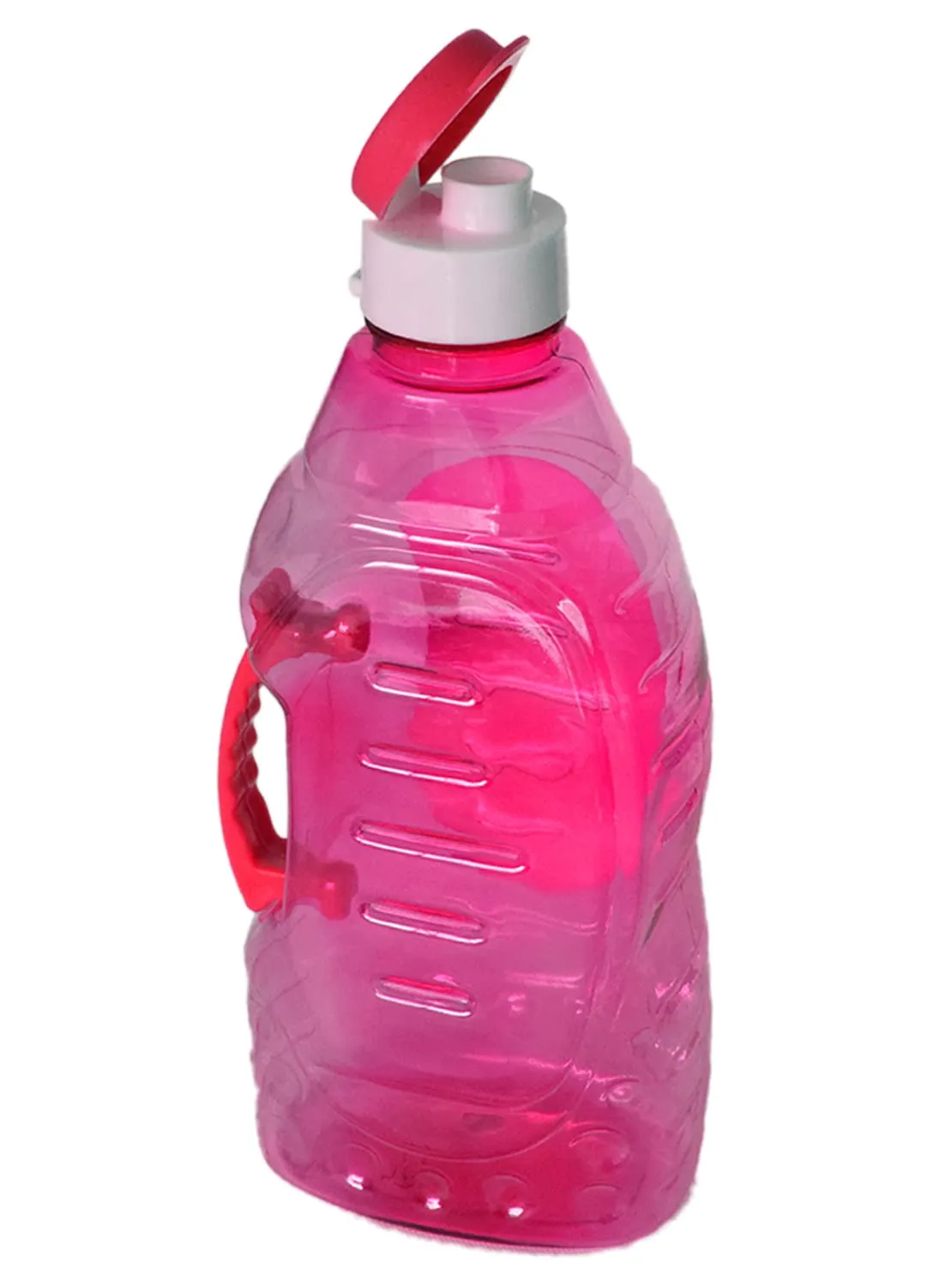 Heart Home Tranasparent Platic Water Bottle with Handle, 1500ml- Pack of 3 (Pink & Black & Blue)-50HH01889