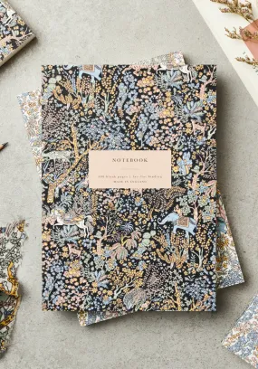 Heirloom Forest Black Print Lay Flat Notebook