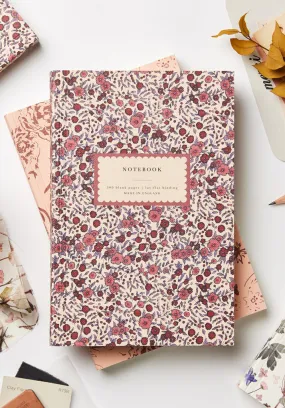 Heirloom Wild Rose Print Flat Notebook