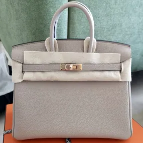 Hermès Birkin 25 Gris Tourterelle Togo Rose Gold Hardware RGHW