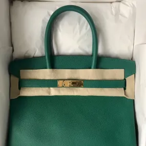 Hermès Birkin 30 Vert Vertigo Epsom Gold Hardware GHW