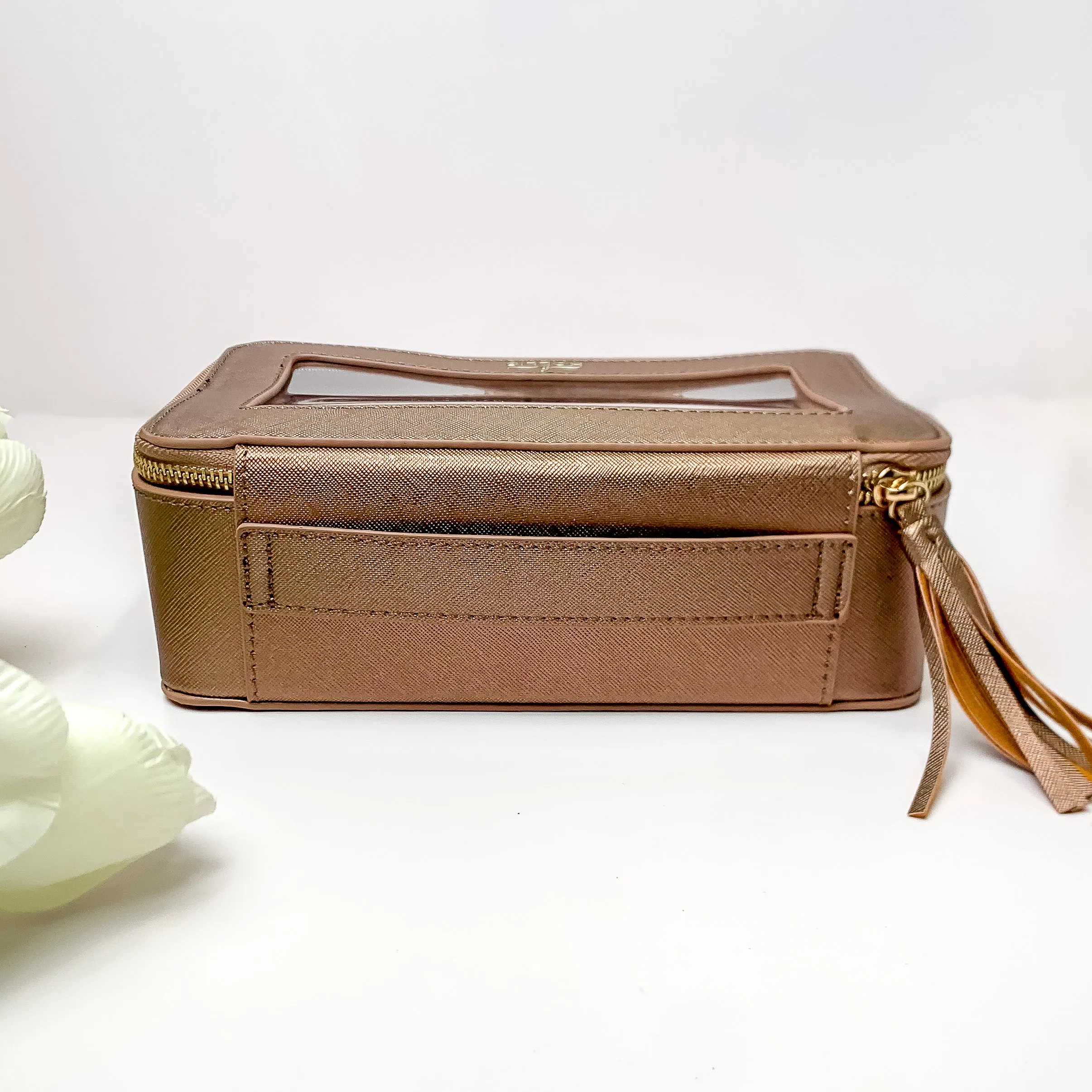 Hollis | Clear Toiletry Bag in Metallic Mocha