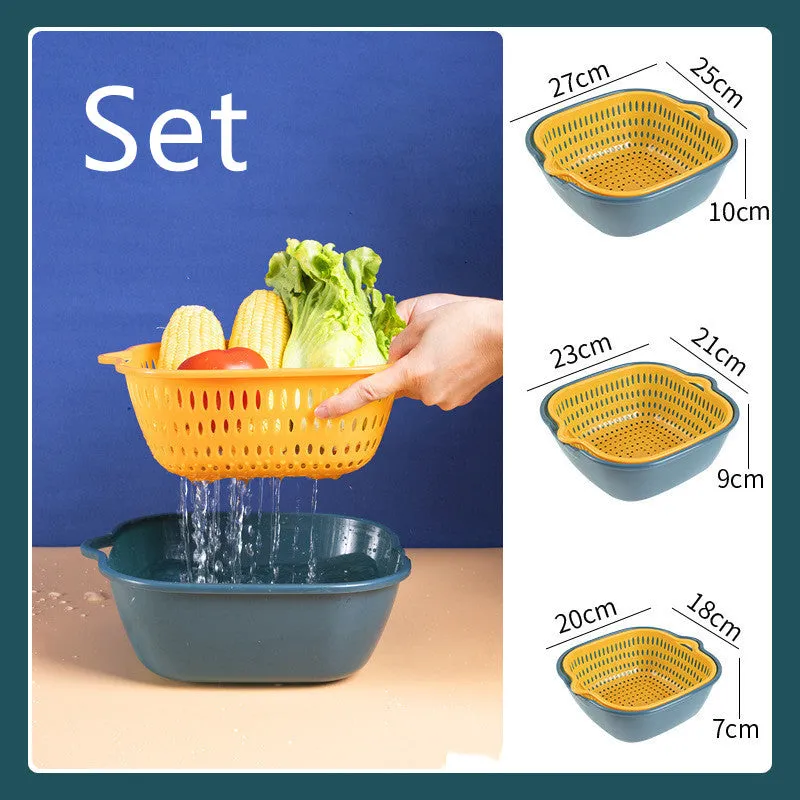 Household Kitchen Multifunctional Plastic Drain Basket