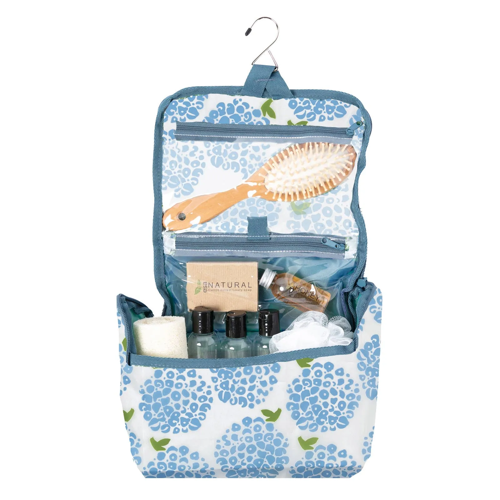 Hydrangea Blue Hanging Toiletry Bag