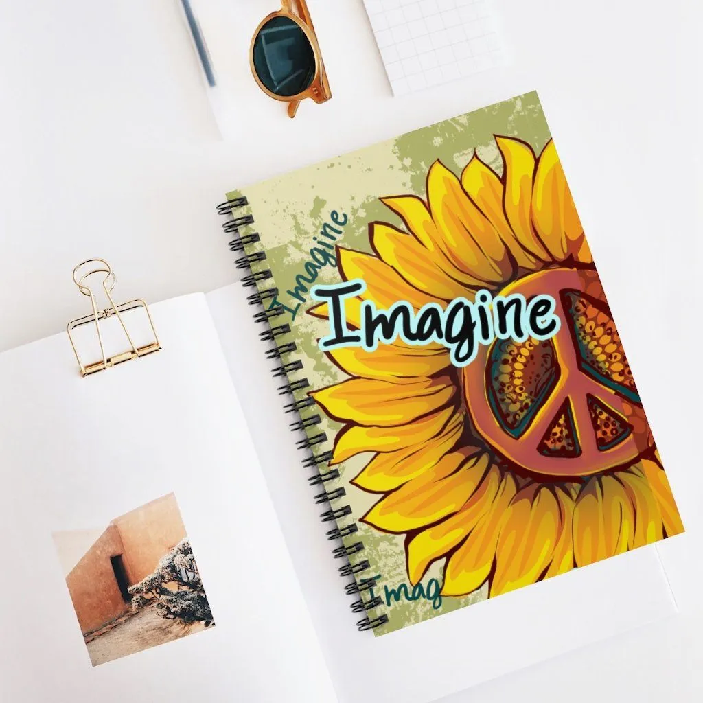 Imagine Sunflower - Spiral Notebook - Ruled Line