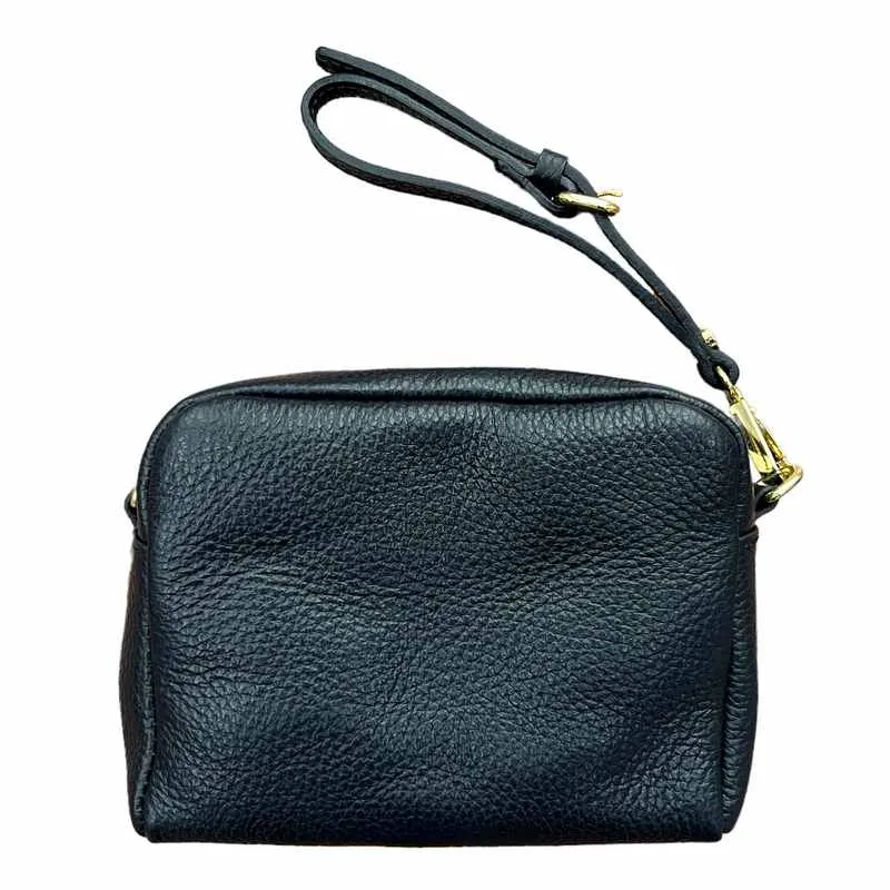 Italian Leather Box Bag in Navy