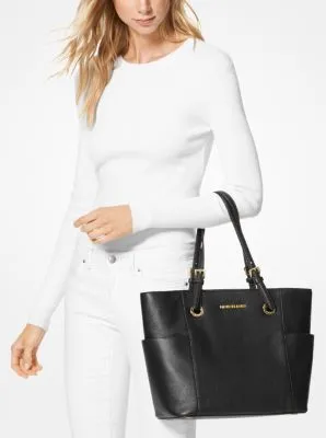 Jet Set Medium Pebbled Leather Tote Bag