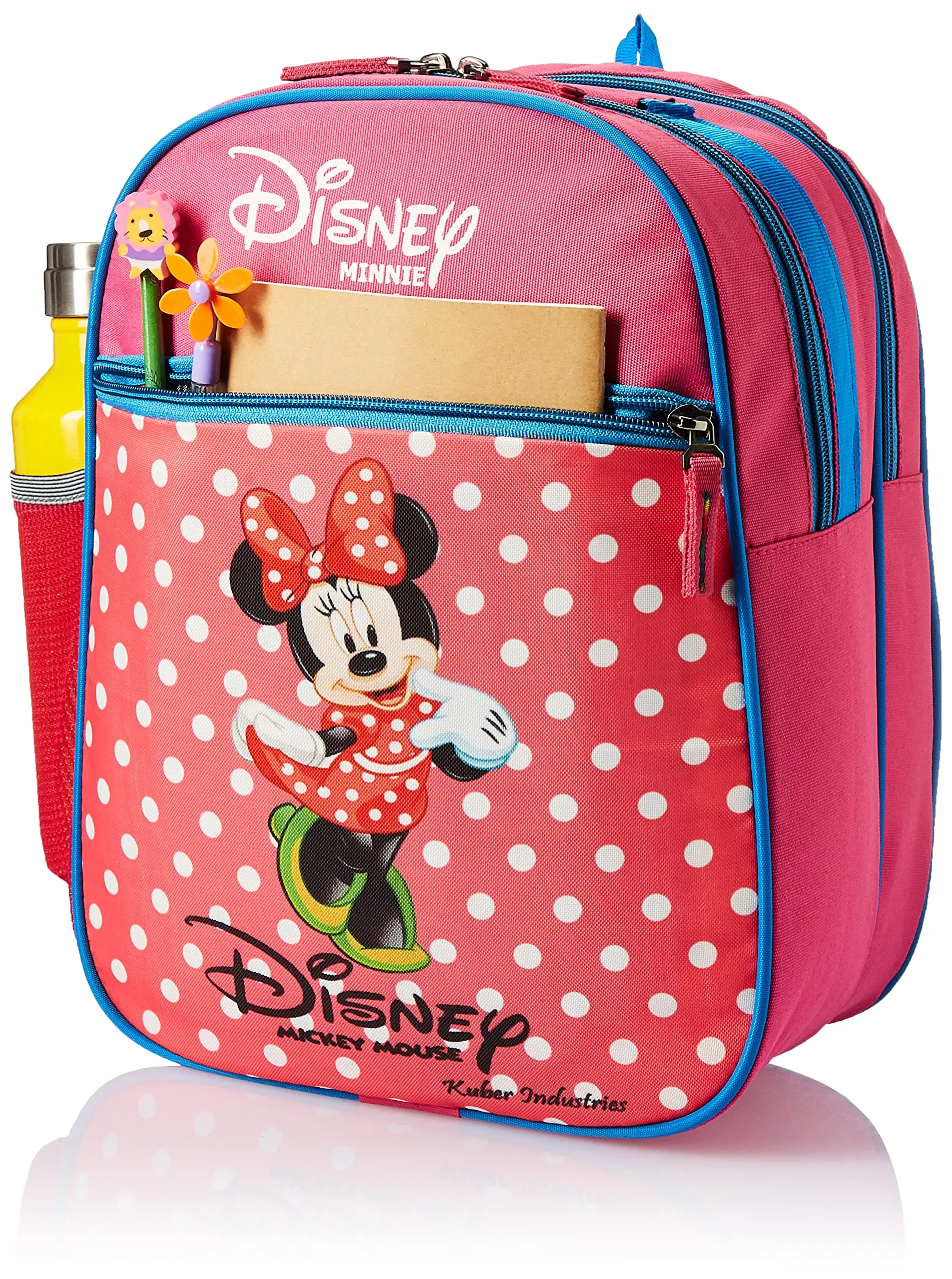 Kuber Industries Disney Mickey School Bag | Kids School Bags | Student Bookbag | School Bag for Girls & Boys | School Backpack for Kids | 2 Compartments School Bag | Small | Blue