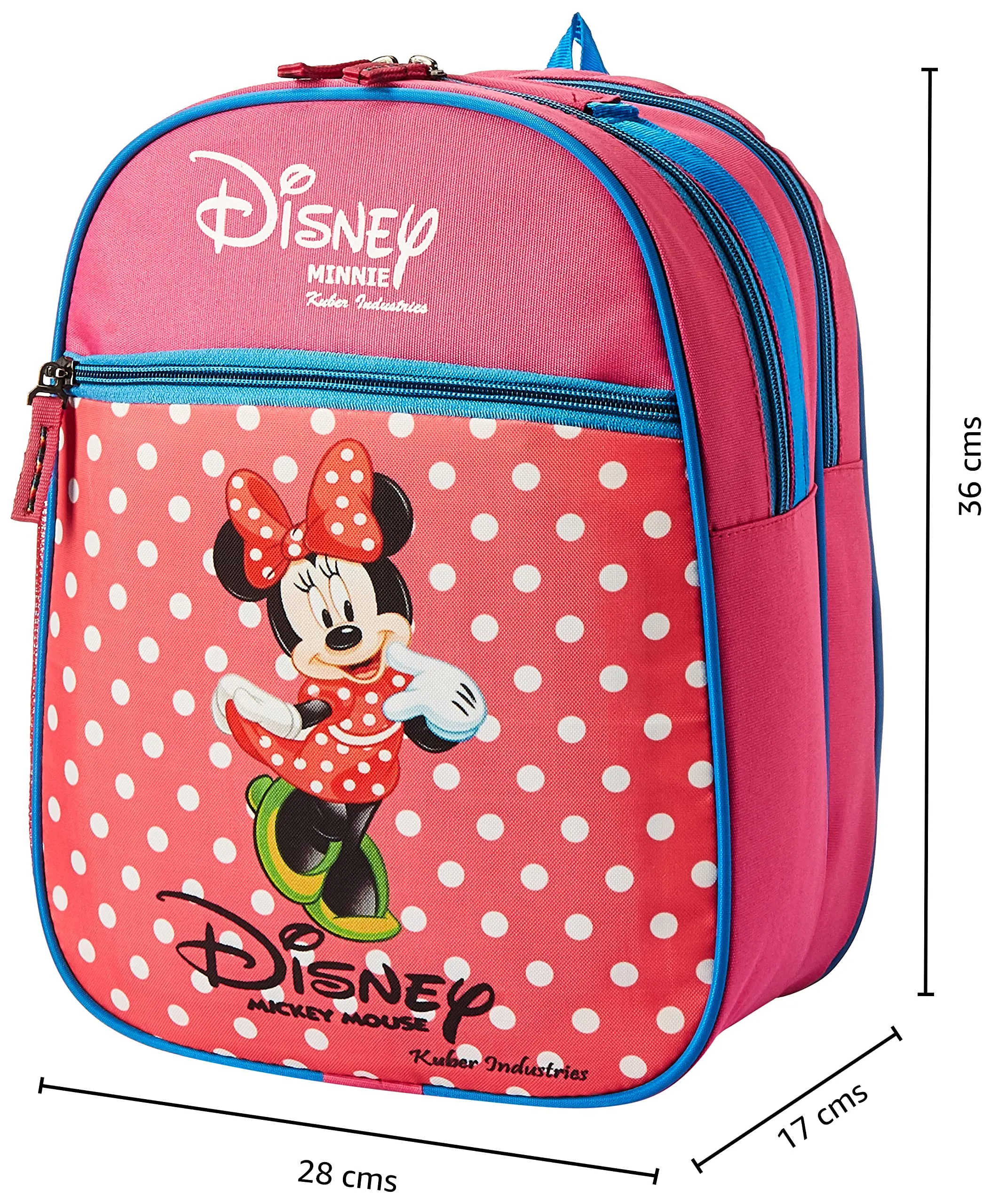 Kuber Industries Disney Mickey School Bag | Kids School Bags | Student Bookbag | School Bag for Girls & Boys | School Backpack for Kids | 2 Compartments School Bag | Small | Blue