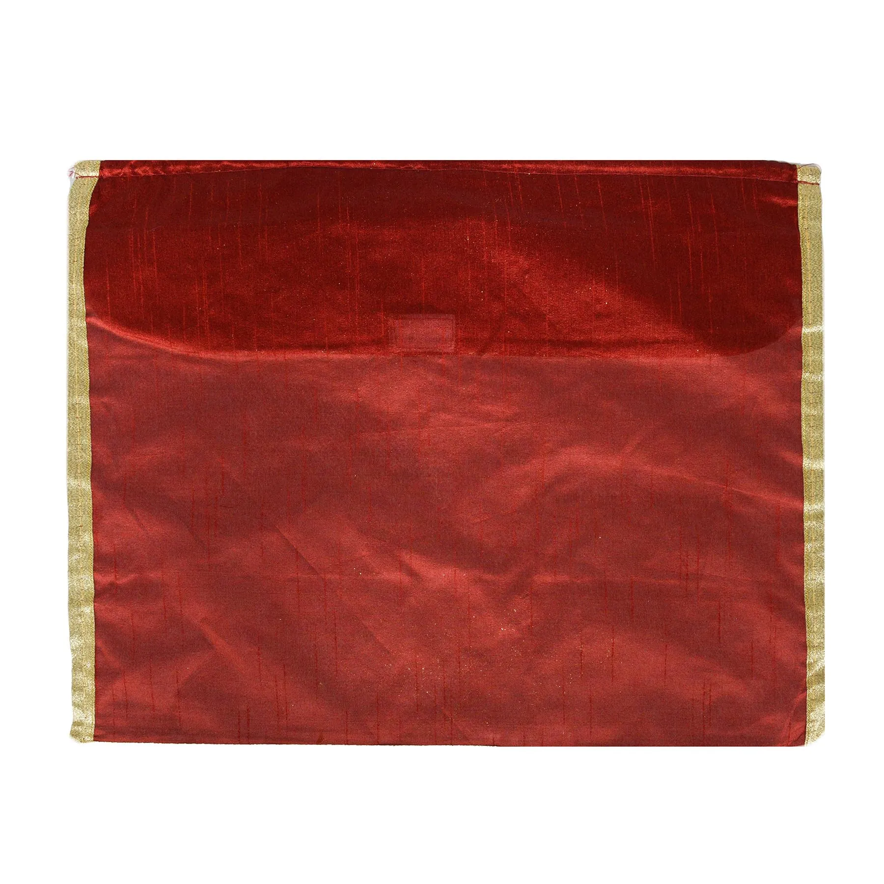 Kuber Industries Saree Cover | Clothes Storage Bag | Single Packing Saree with Velcro | Wardrobe Organizer | Cloth Stoarge Organizer | Check Jama Brooch-Design | Pack of 12 | Maroon