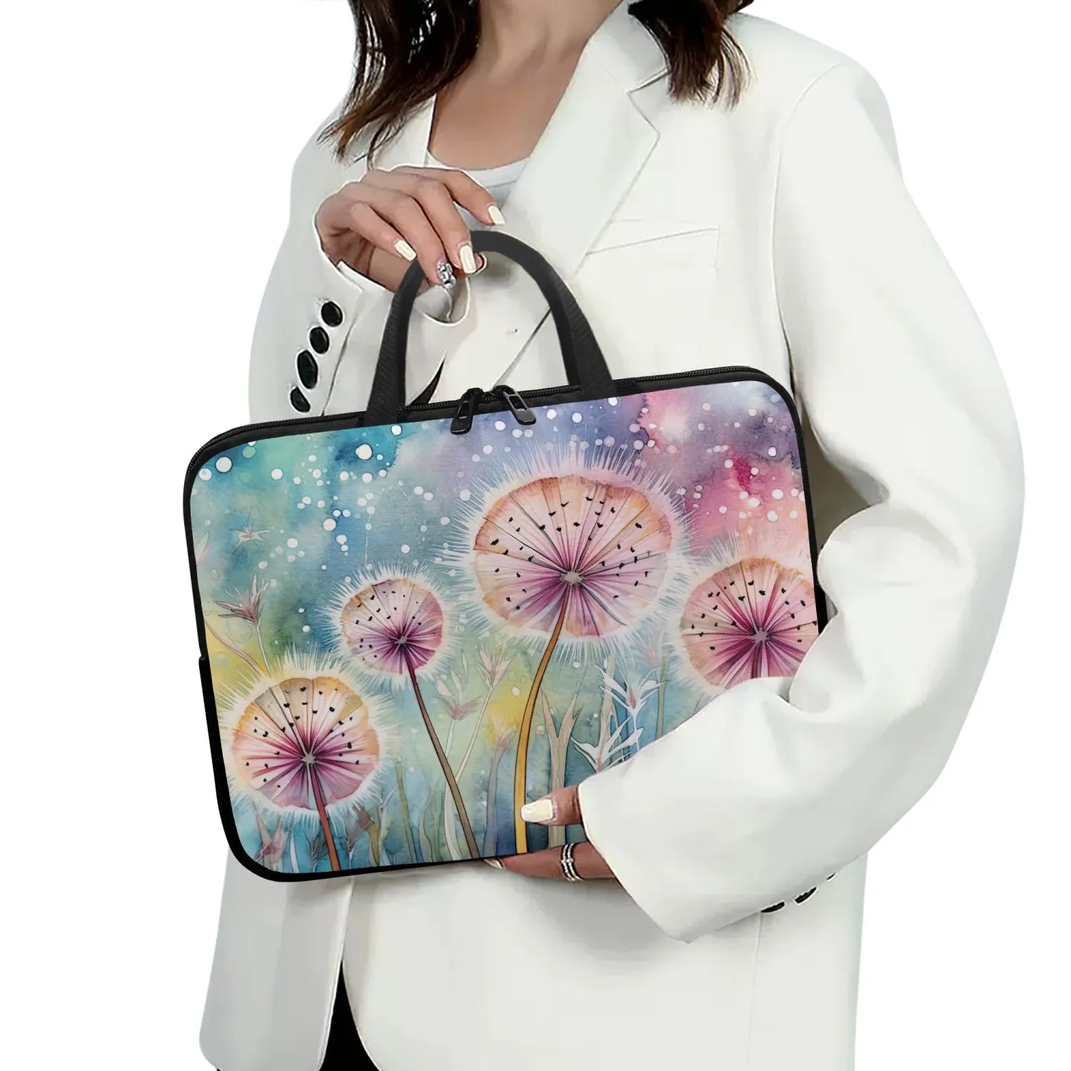 Laptop Sleeve with handles - Dandelions