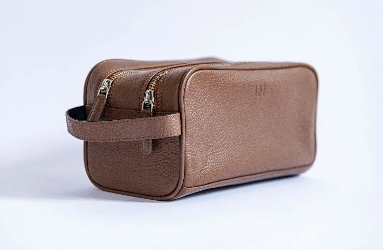 Le Mira 'The Homme' Genuine Leather Toilet Bag