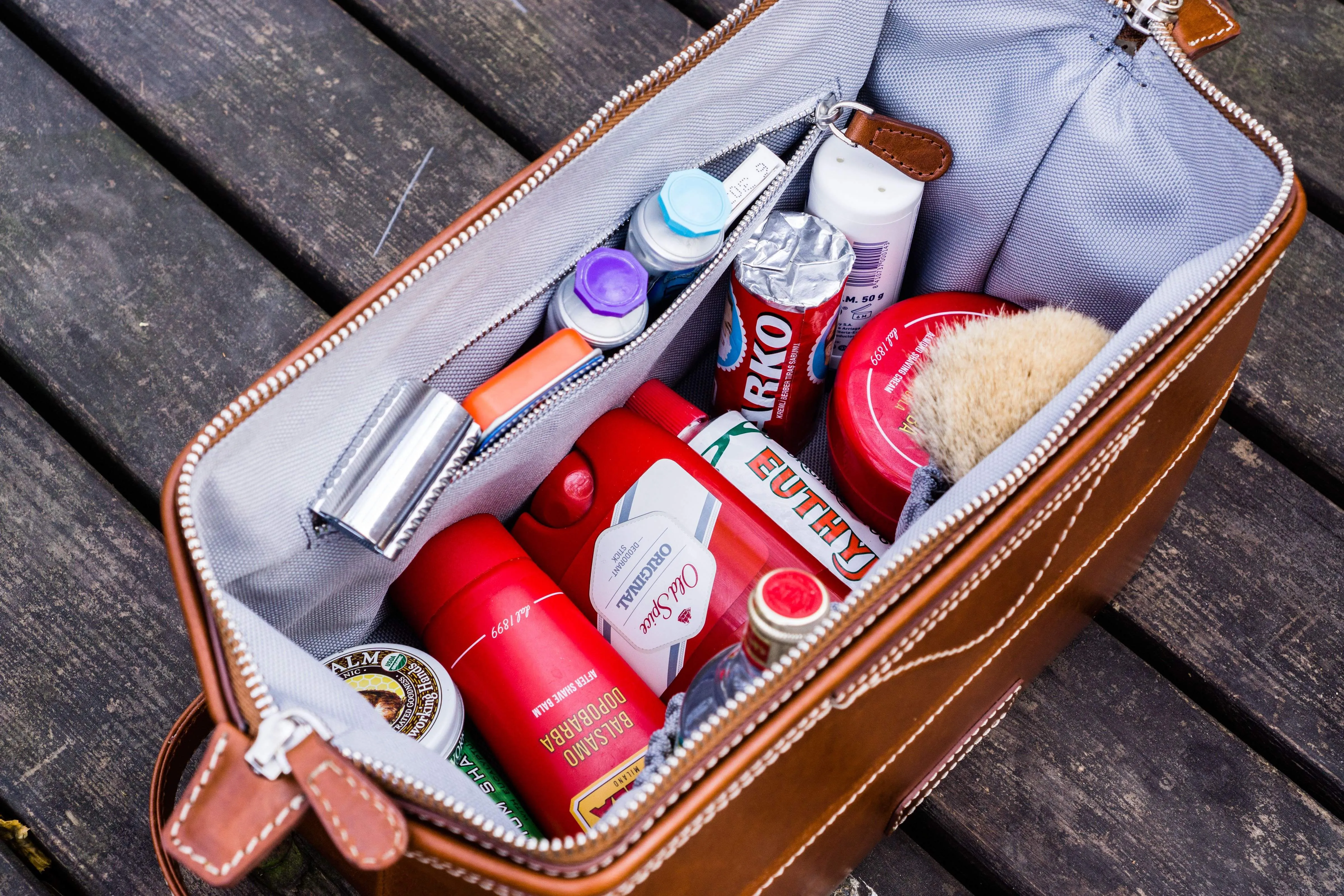 Leather Dopp Kit - Brown