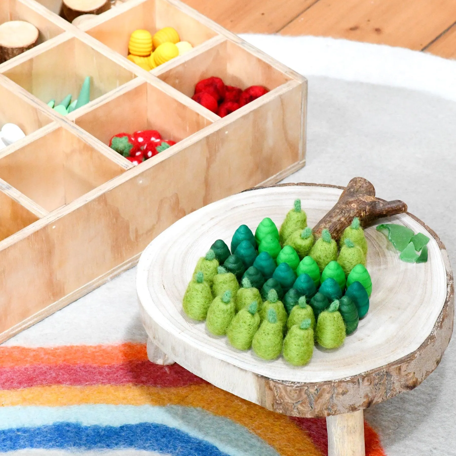 Loose Parts Play - 10 Felt Pears (3cm)