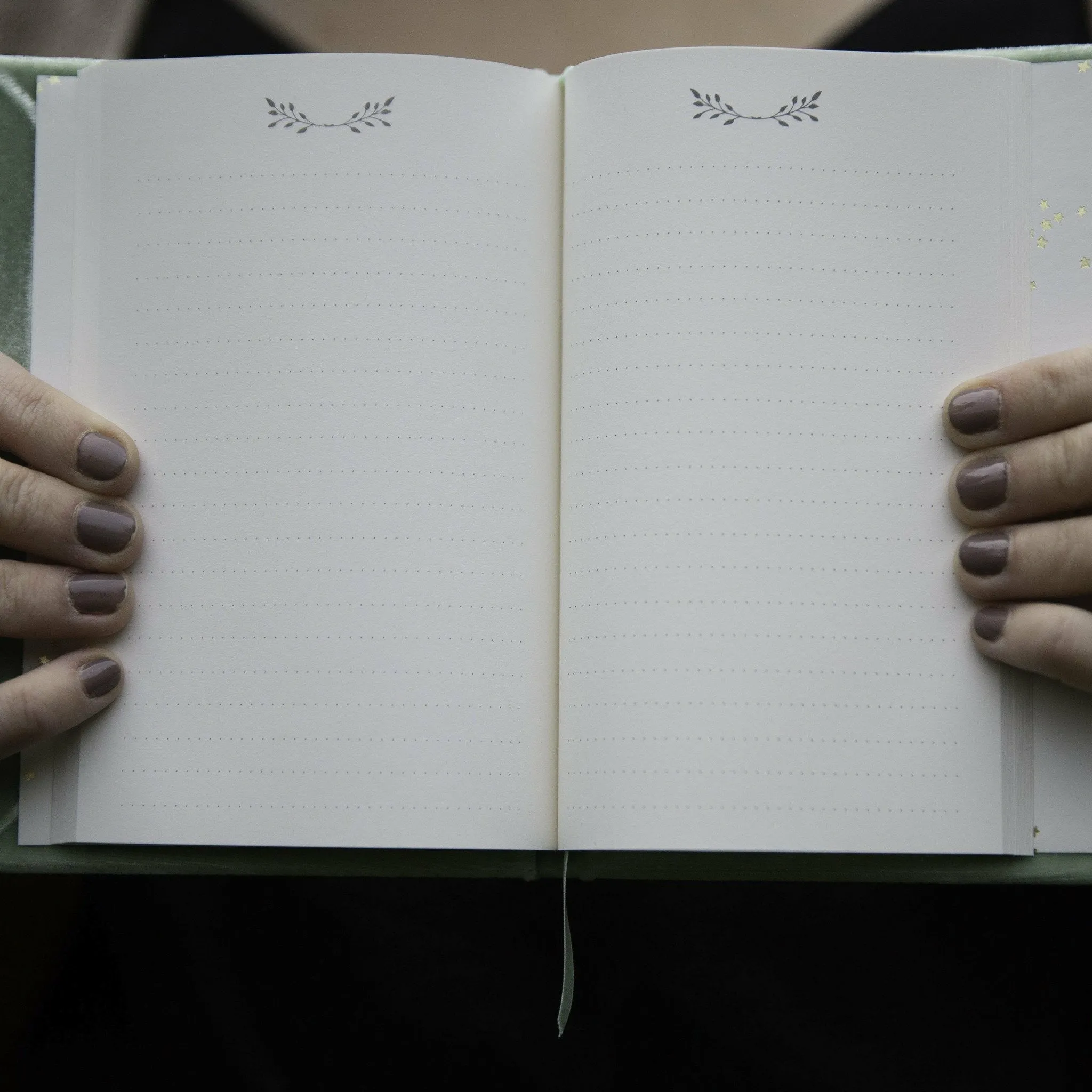 Love-Themed Silk Velvet-Covered Lined Notebook with Fabric Bookmark