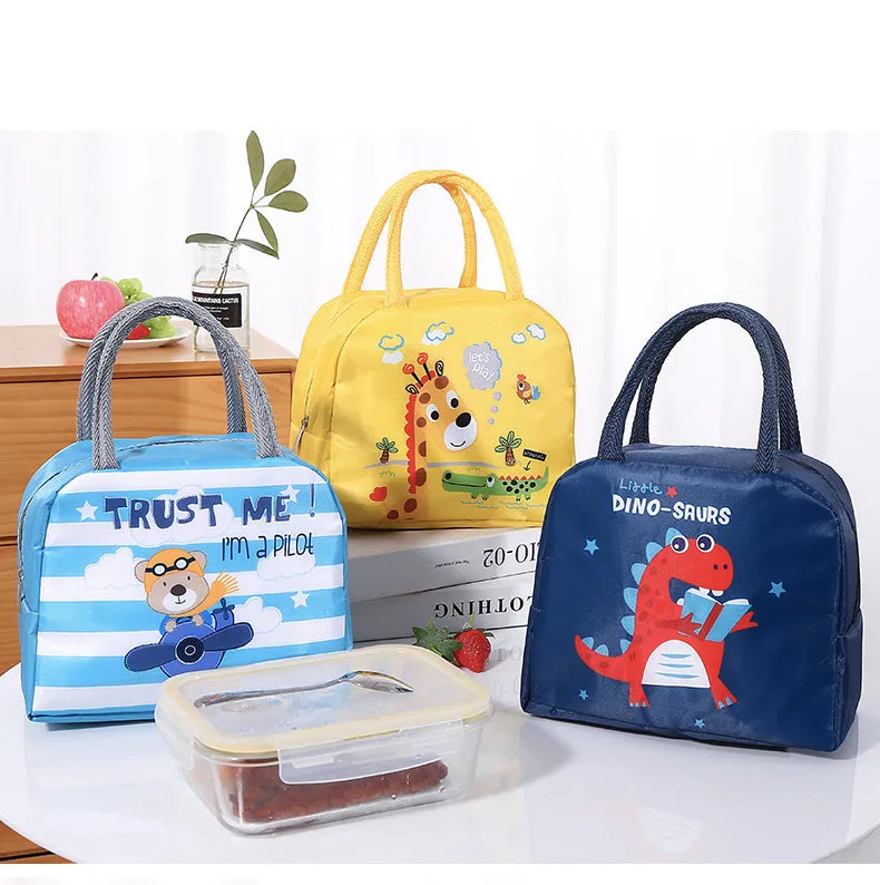 Lunch Box Insulated Bag Soft Leakproof Lunch Bag for Kids Men Women, Durable Thermal Lunch Pail for School Work Office | Fit 6 Cans-Yellow Zebra