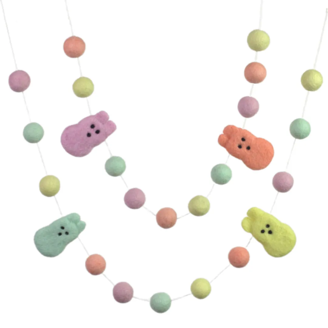 Marshmallow Bunny Easter Garland- Pastel