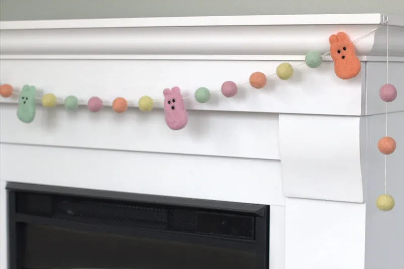 Marshmallow Bunny Easter Garland- Pastel