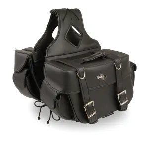 Medium Zip-Off PVC Throw Over Riveted Saddle Bag (13X10X5X20)