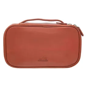 Medium Zippered Toiletry Bag, 10" x 5.5" x 3", Cognac