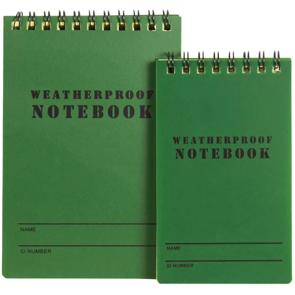 Military Style Weatherproof Notebook (Pack of 6)