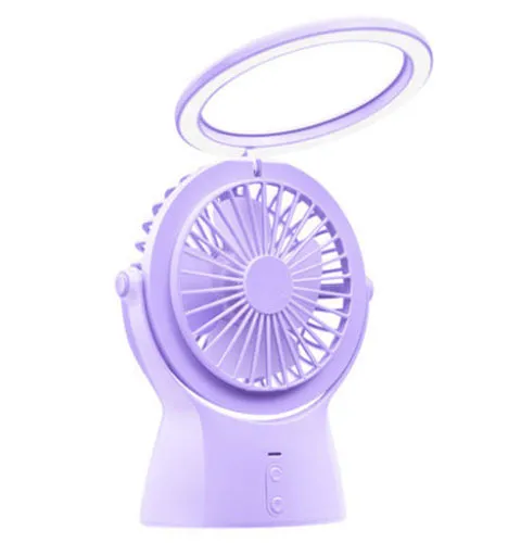 Mini Fan Halter Night Light Portable USB Desktop Office Power Bank Electric Fan