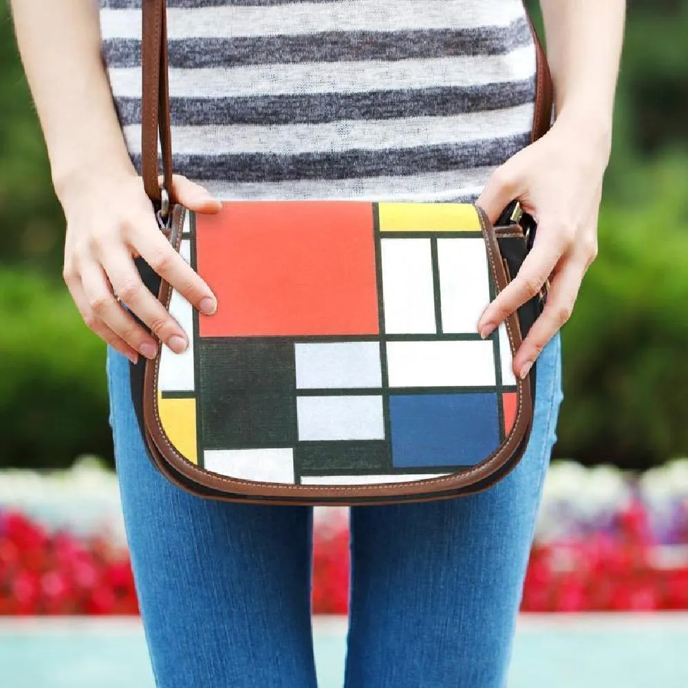 Mondrian Composition Saddle Bag