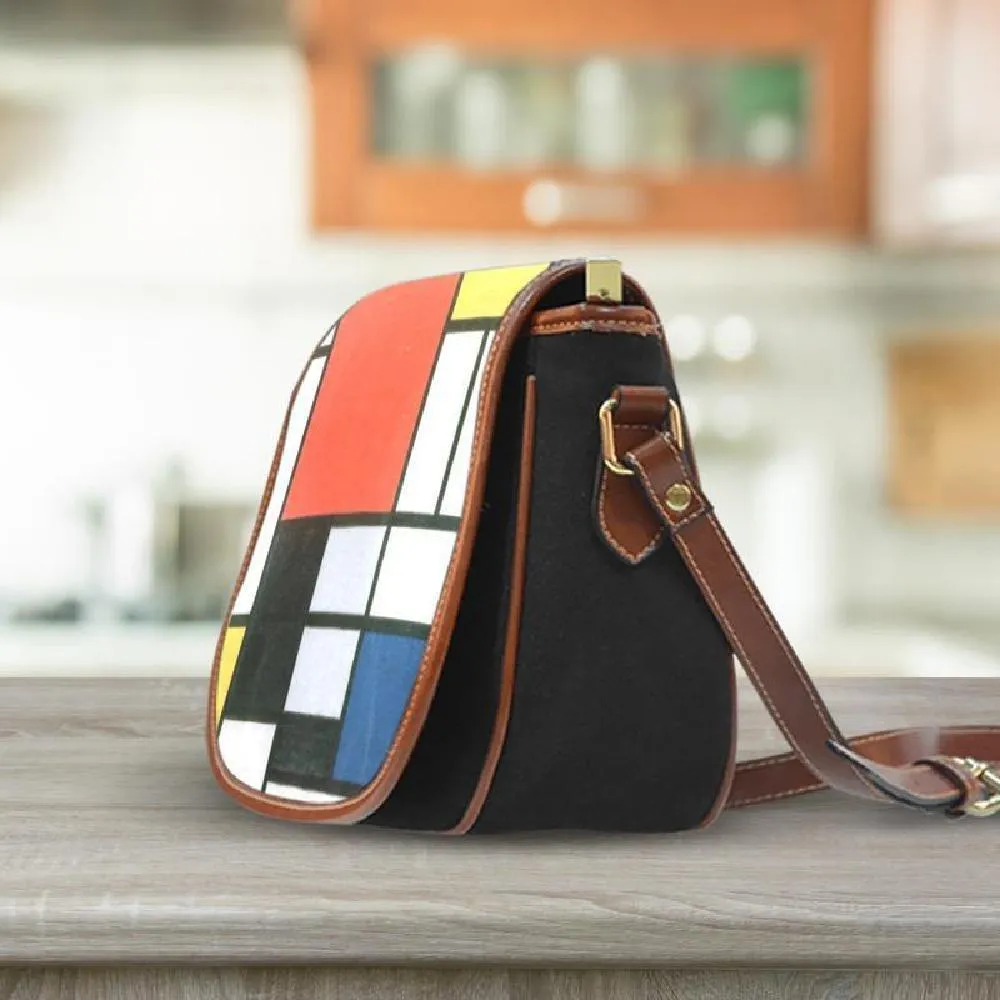 Mondrian Composition Saddle Bag