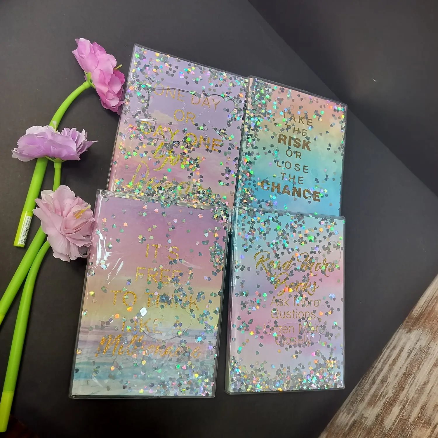 Motivational  Quotes Theme  Glitter Diary.