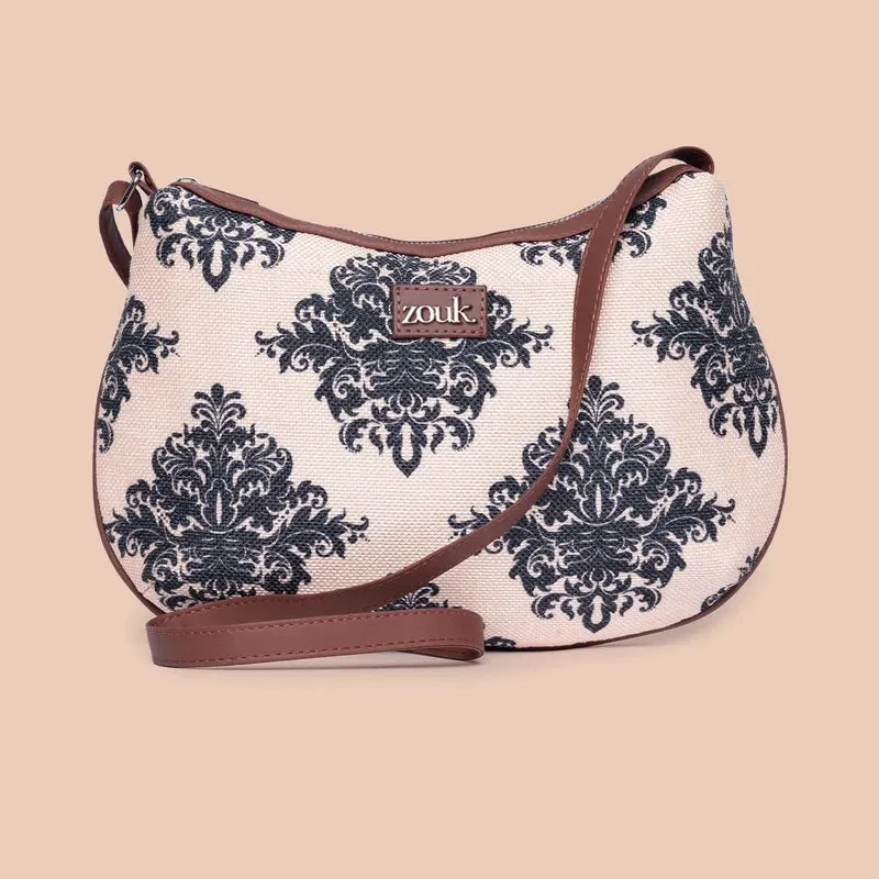 Mughal Motif Structured Shoulder Bag