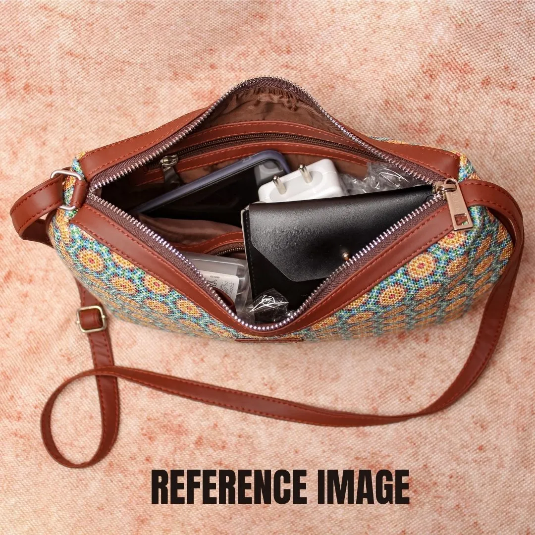 Mughal Motif Structured Shoulder Bag