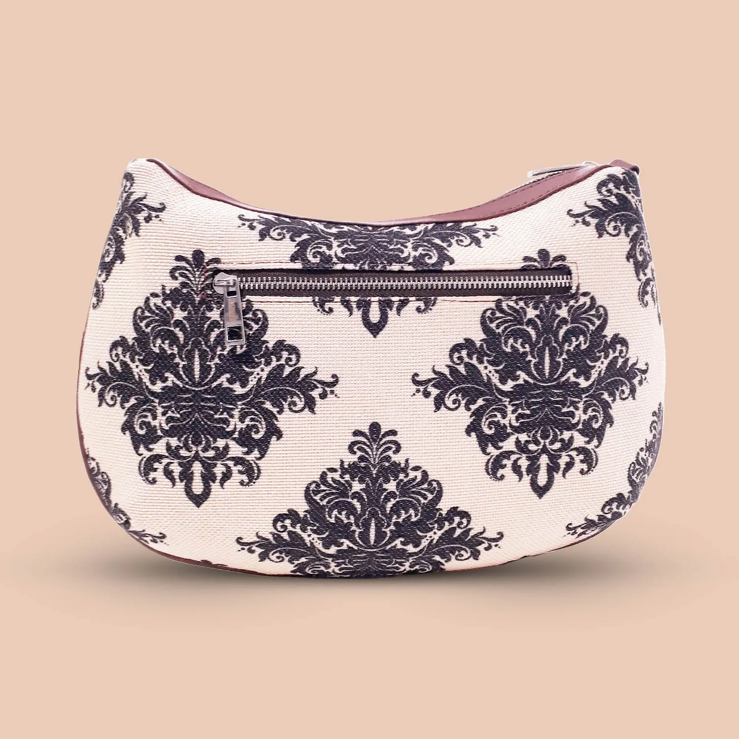 Mughal Motif Structured Shoulder Bag