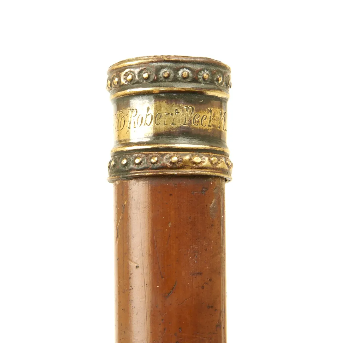 Original British Napoleonic 1809 Dated Cane Sword Stick - Given to Robert Peel M.P. by A. Wellesley