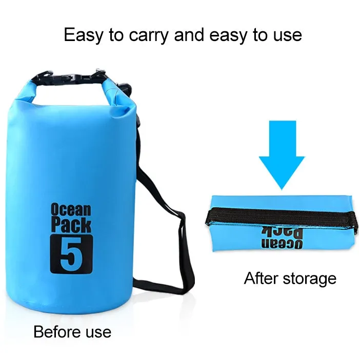 Outdoor Waterproof Double Shoulder Bag Dry Sack PVC Barrel Bag, Capacity: 20L (Black)