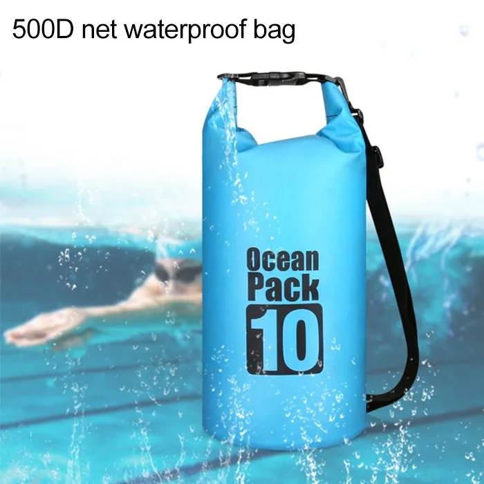 Outdoor Waterproof Double Shoulder Bag Dry Sack PVC Barrel Bag, Capacity: 20L (Black)