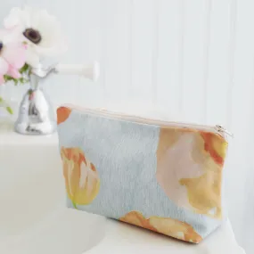 Peach Poppies on Grey Bag