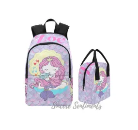 Personalized Musical Mermaid Backpack & Lunch Bag Bundle