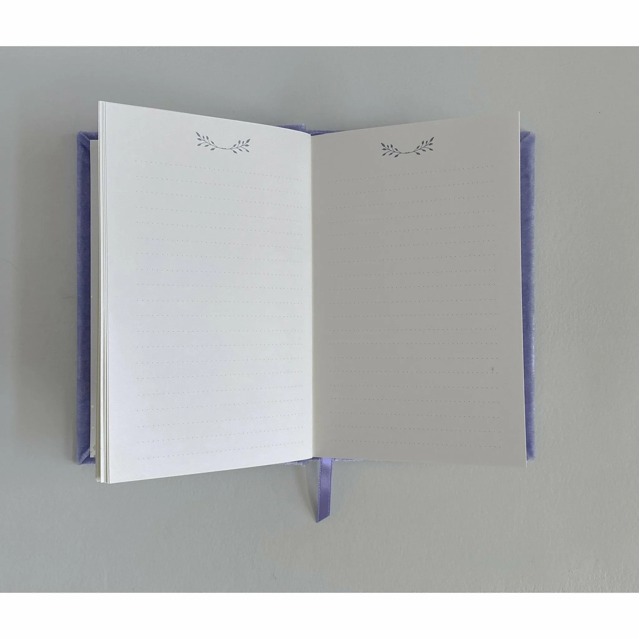 Petite Floral Heart Soft Velvet-Covered Notebook with Lined Pages