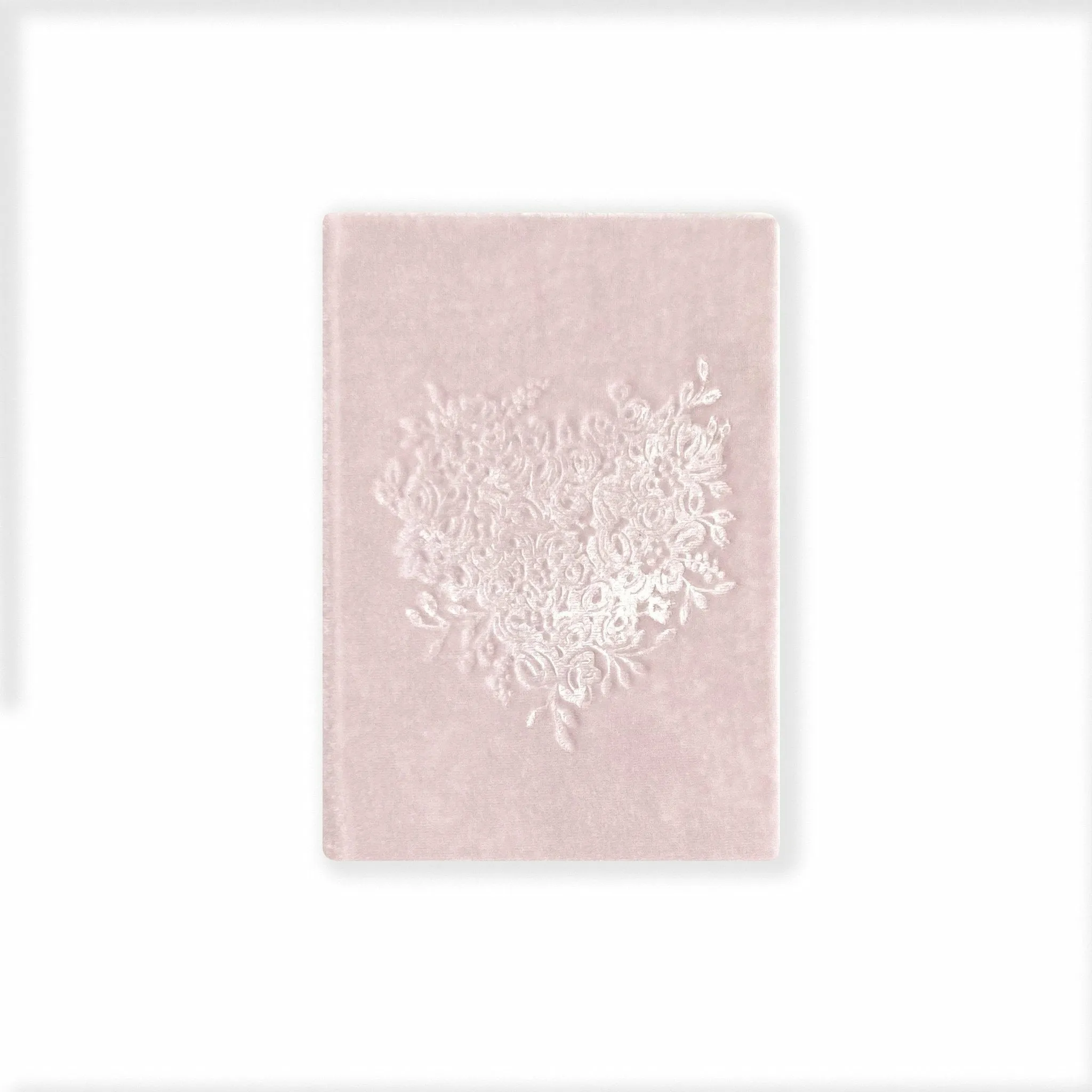 Petite Floral Heart Soft Velvet-Covered Notebook with Lined Pages