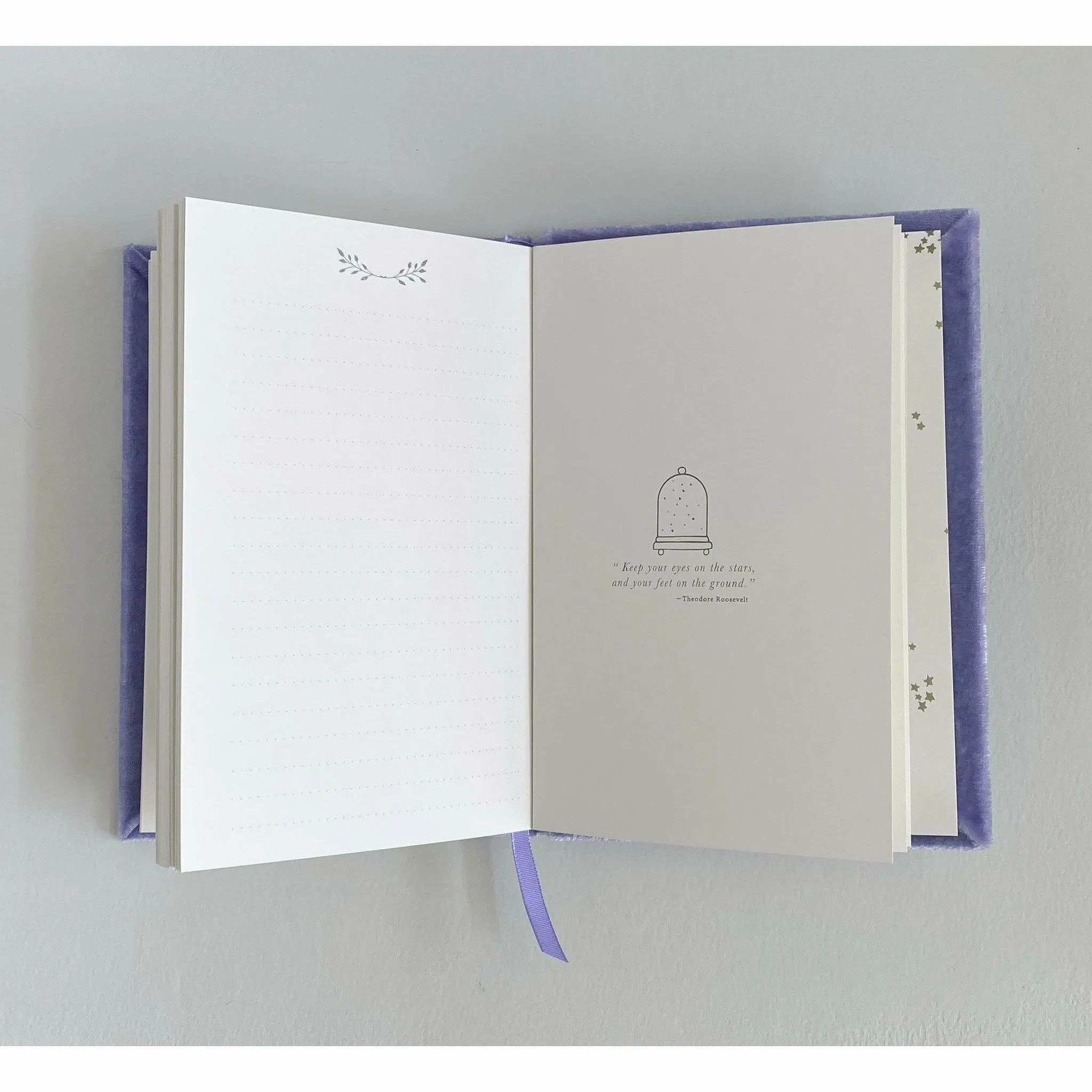 Petite Floral Heart Soft Velvet-Covered Notebook with Lined Pages