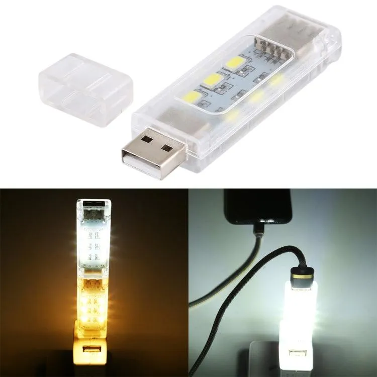 Portable Dual-Sided Stackable USB LED Light with Adjustable Brightness