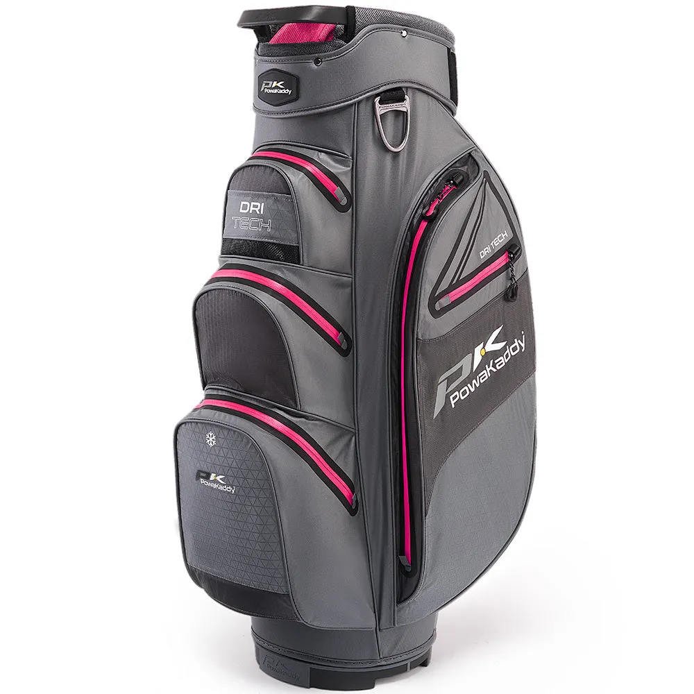 PowaKaddy Dri-Tech Cart Bag - Gun Metal/Hot Pink