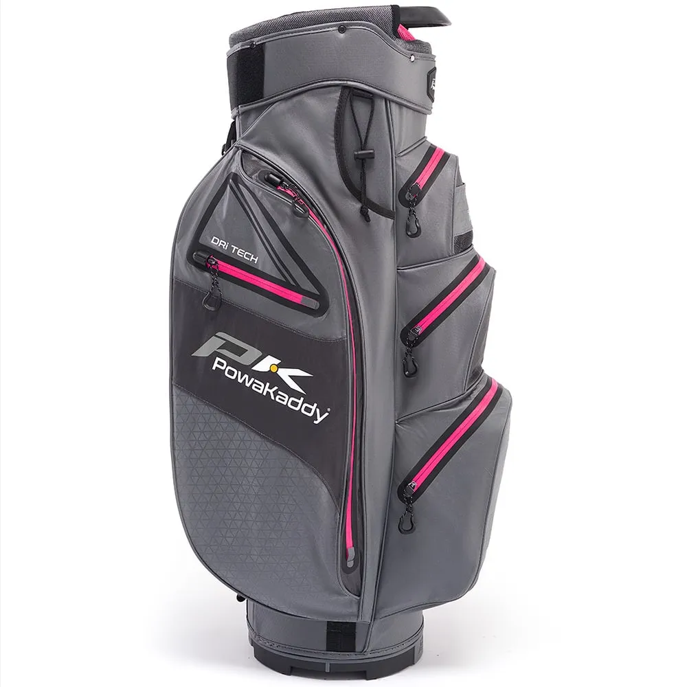 PowaKaddy Dri-Tech Cart Bag - Gun Metal/Hot Pink