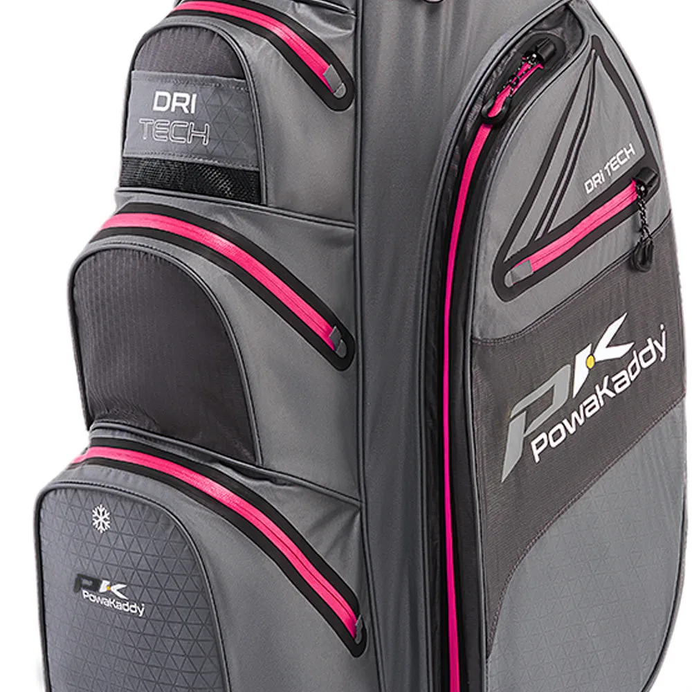 PowaKaddy Dri-Tech Cart Bag - Gun Metal/Hot Pink