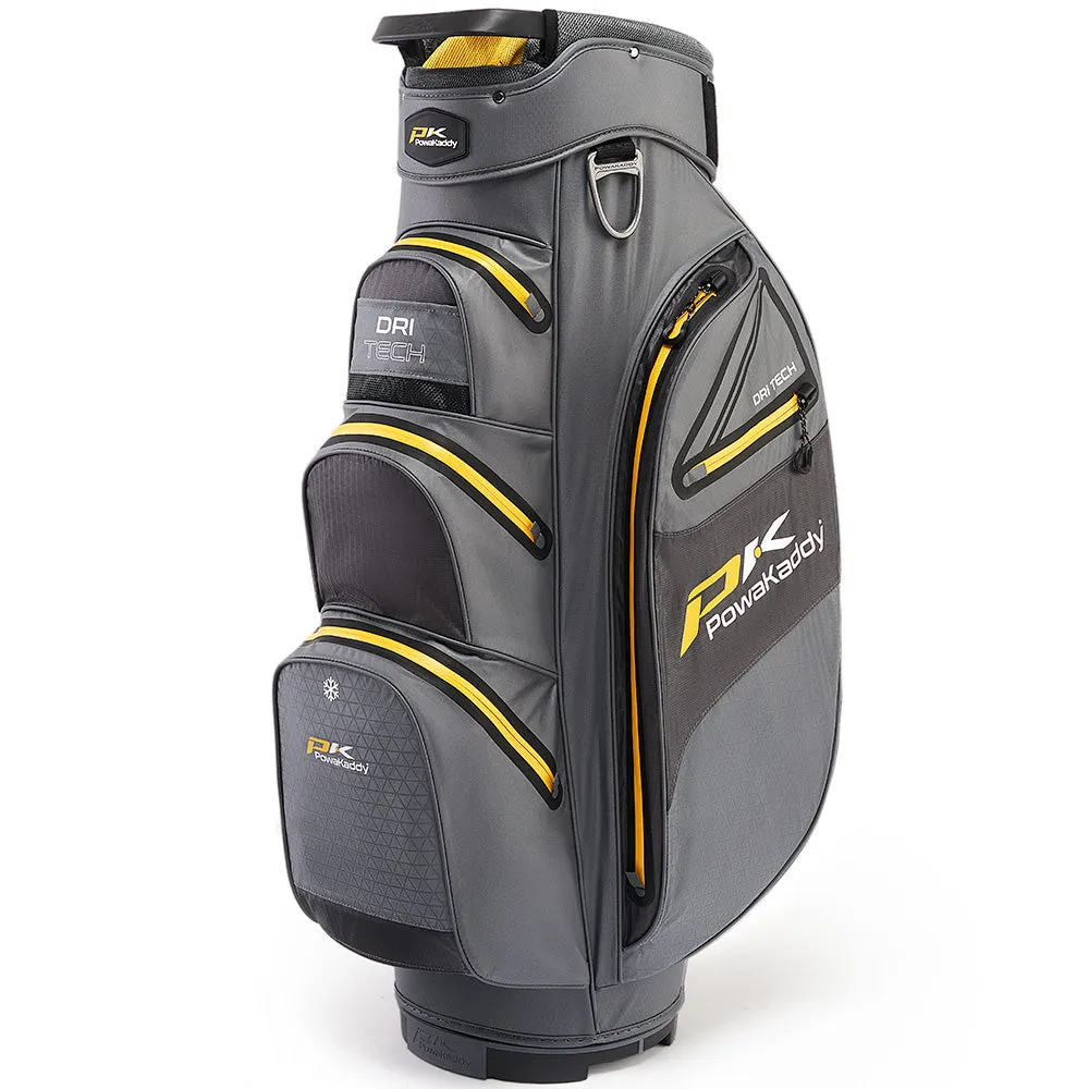 PowaKaddy Dri-Tech Cart Bag - Gun Metal/Yellow