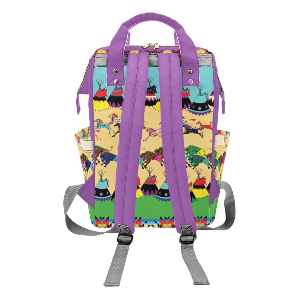 Prairie Bison Multi-Function Diaper Backpack/Diaper Bag